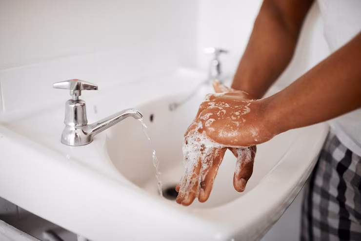 washing hands